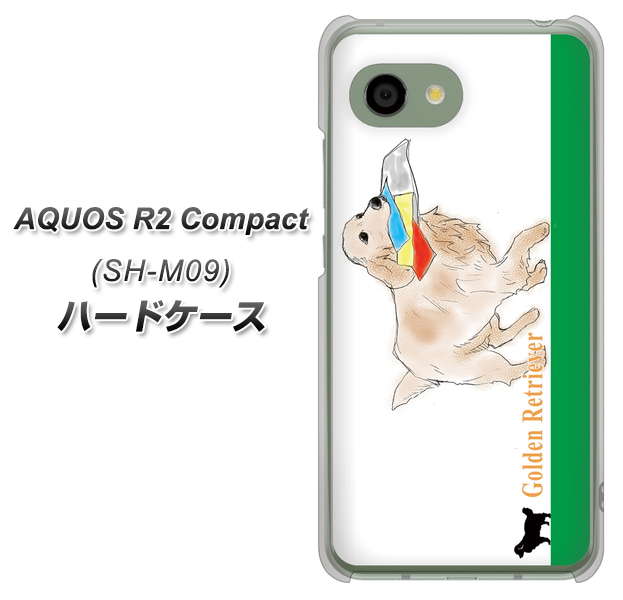 アクオス R2 コンパクト SH-M09 高画質仕上げ 背面印刷 ハードケース【YD829 ゴールデンレトリバー05】