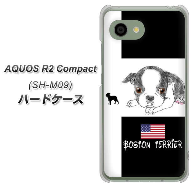 アクオス R2 コンパクト SH-M09 高画質仕上げ 背面印刷 ハードケース【YD854 ボストンテリア05】