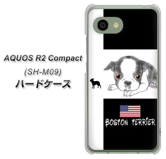 アクオス R2 コンパクト SH-M09 高画質仕上げ 背面印刷 ハードケース【YD854 ボストンテリア05】