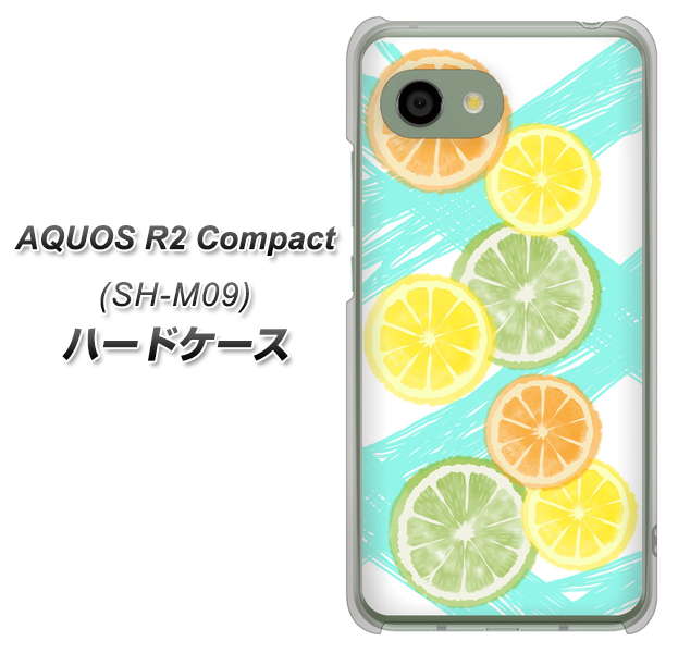 アクオス R2 コンパクト SH-M09 高画質仕上げ 背面印刷 ハードケース【YJ183 オレンジライム】