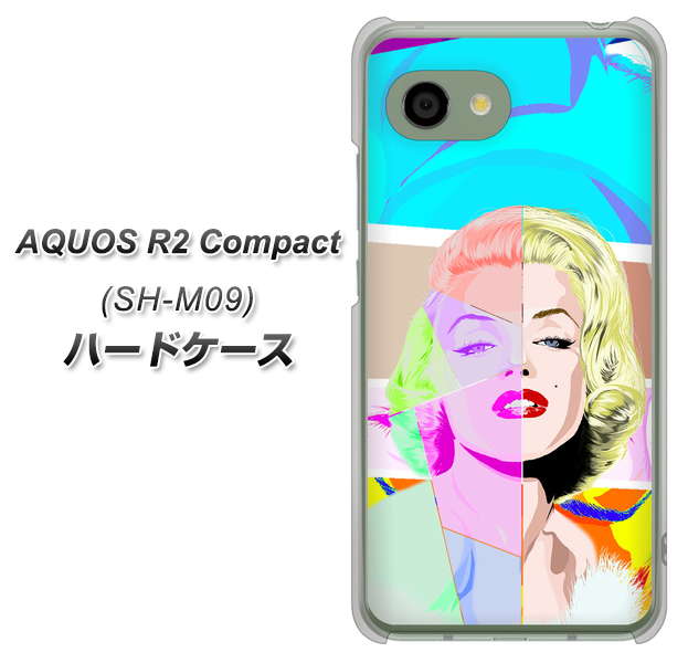 アクオス R2 コンパクト SH-M09 高画質仕上げ 背面印刷 ハードケース【YJ210 マリリンモンローデザイン(C)】