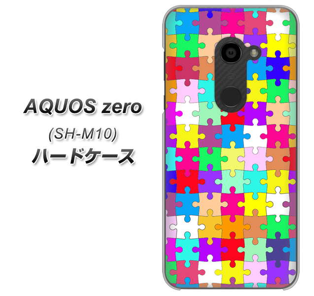simフリー アクオスゼロ SH-M10 高画質仕上げ 背面印刷 ハードケース【727 カラフルパズル】