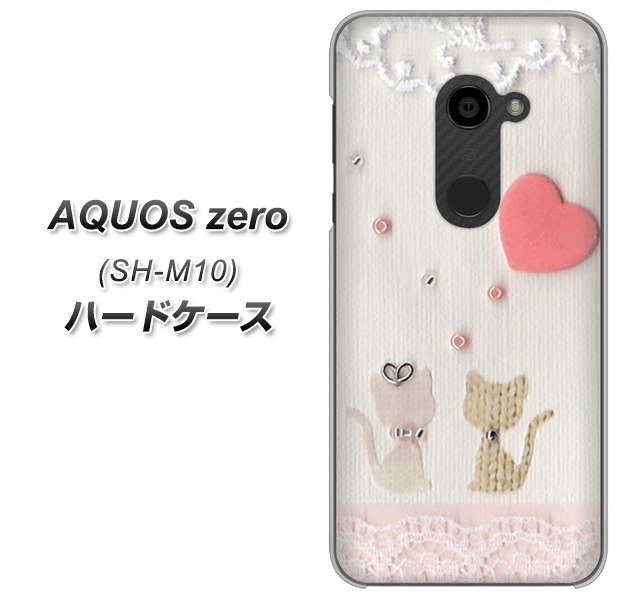 simフリー アクオスゼロ SH-M10 高画質仕上げ 背面印刷 ハードケース【1104 クラフト写真ネコ(ハートM)】