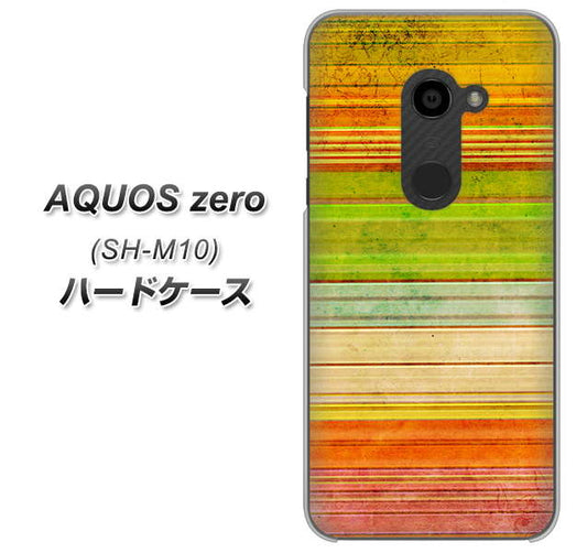 simフリー アクオスゼロ SH-M10 高画質仕上げ 背面印刷 ハードケース【1324 ビンテージボーダー(色彩)】