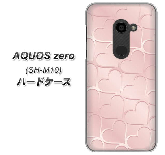 simフリー アクオスゼロ SH-M10 高画質仕上げ 背面印刷 ハードケース【1340 かくれハート(ローズピンク)】
