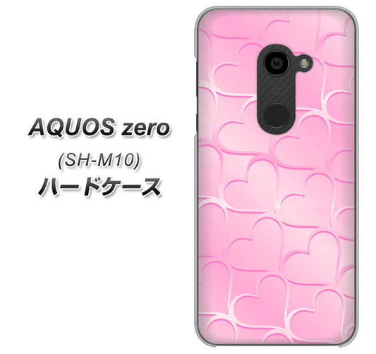 simフリー アクオスゼロ SH-M10 高画質仕上げ 背面印刷 ハードケース【1342 かくれハート(ピンク)】