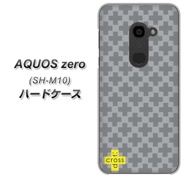 simフリー アクオスゼロ SH-M10 高画質仕上げ 背面印刷 ハードケース【IB900 クロスドット_グレー】