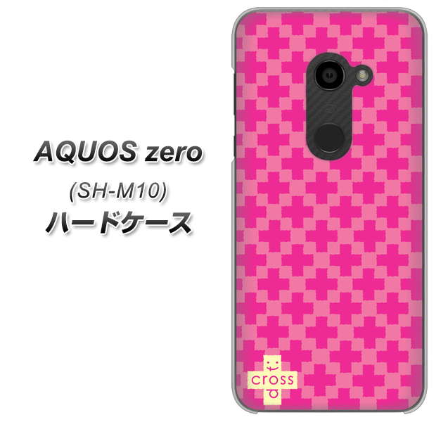simフリー アクオスゼロ SH-M10 高画質仕上げ 背面印刷 ハードケース【IB901 クロスドット_ピンク】