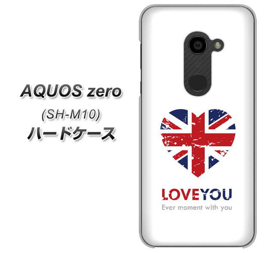 simフリー アクオスゼロ SH-M10 高画質仕上げ 背面印刷 ハードケース【SC803 ユニオンジャック ハートビンテージ】