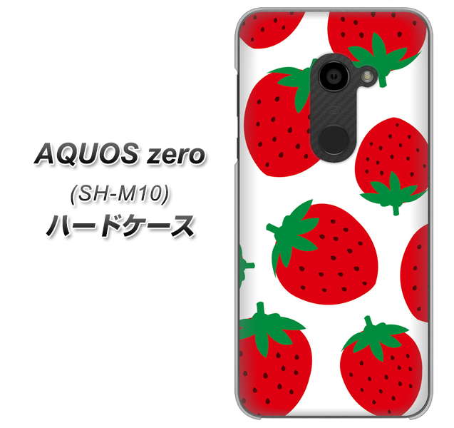simフリー アクオスゼロ SH-M10 高画質仕上げ 背面印刷 ハードケース【SC818 大きいイチゴ模様レッド】