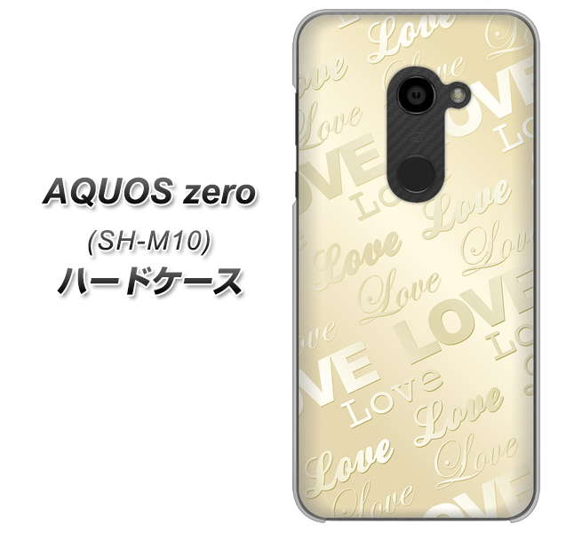simフリー アクオスゼロ SH-M10 高画質仕上げ 背面印刷 ハードケース【SC840 エンボス風LOVEリンク(ヌーディーベージュ)】