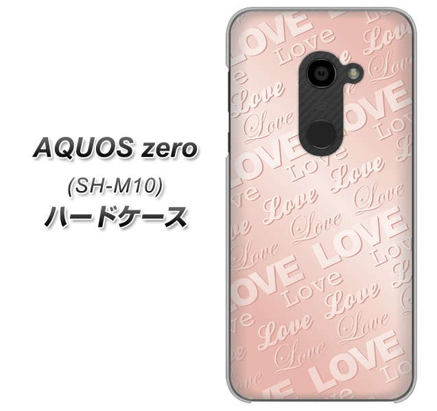 simフリー アクオスゼロ SH-M10 高画質仕上げ 背面印刷 ハードケース【SC841 エンボス風LOVEリンク(ローズピンク)】