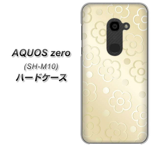 simフリー アクオスゼロ SH-M10 高画質仕上げ 背面印刷 ハードケース【SC842 エンボス風デイジーシンプル(ベージュ)】