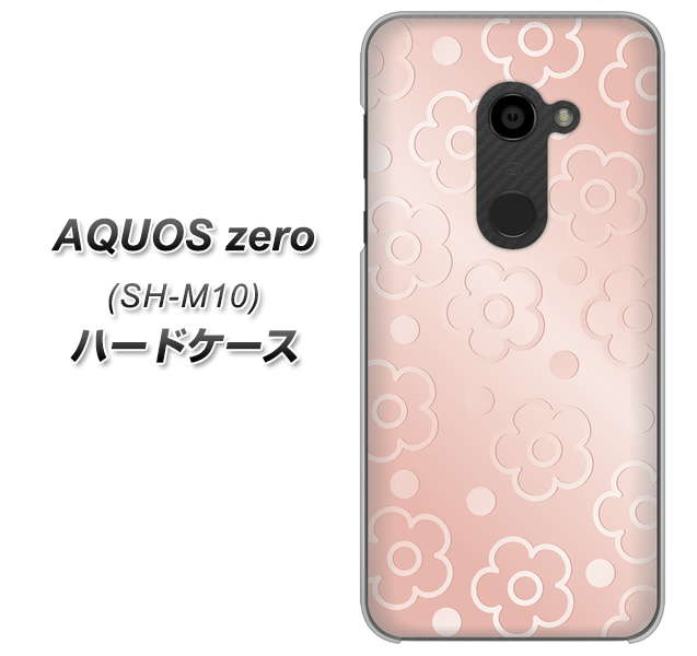 simフリー アクオスゼロ SH-M10 高画質仕上げ 背面印刷 ハードケース【SC843 エンボス風デイジーシンプル(ローズピンク)】