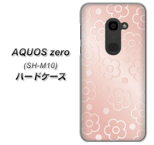 simフリー アクオスゼロ SH-M10 高画質仕上げ 背面印刷 ハードケース【SC843 エンボス風デイジーシンプル(ローズピンク)】