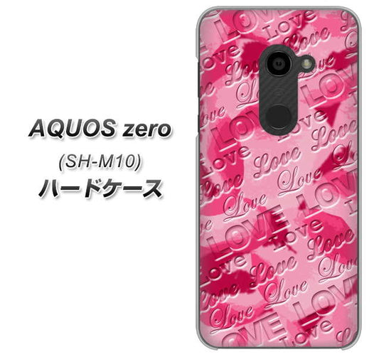 simフリー アクオスゼロ SH-M10 高画質仕上げ 背面印刷 ハードケース【SC845 フラワーヴェルニLOVE濃いピンク(ローズアンディアン)】