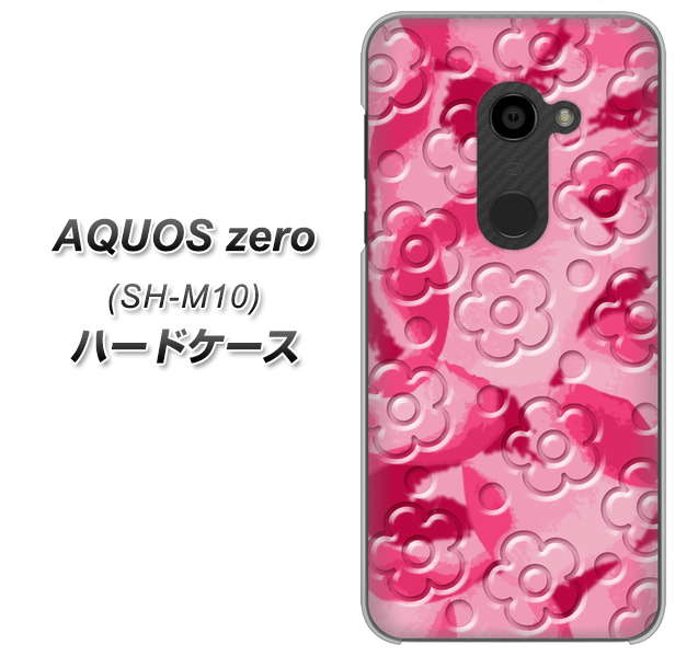 simフリー アクオスゼロ SH-M10 高画質仕上げ 背面印刷 ハードケース【SC847 フラワーヴェルニ花濃いピンク(ローズアンディアン)】