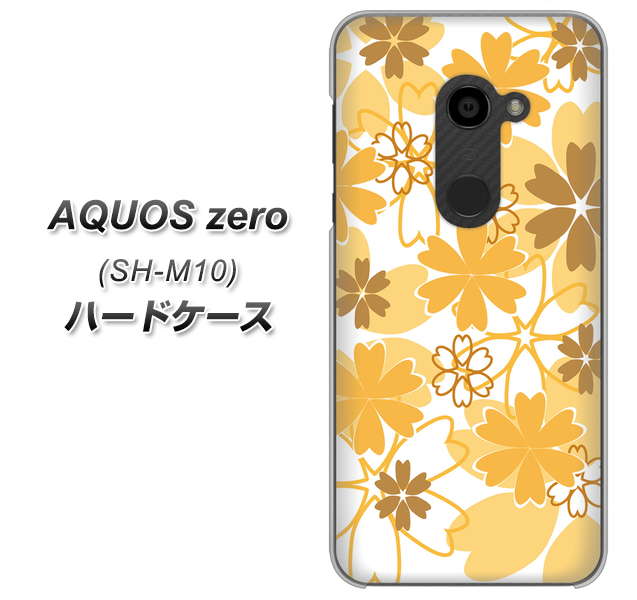 simフリー アクオスゼロ SH-M10 高画質仕上げ 背面印刷 ハードケース【VA959 重なり合う花 オレンジ】