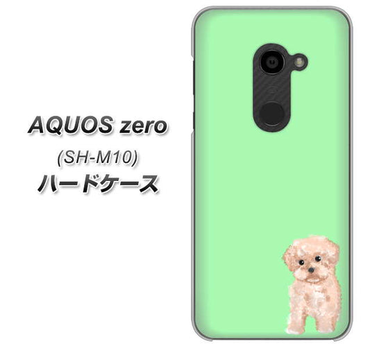simフリー アクオスゼロ SH-M10 高画質仕上げ 背面印刷 ハードケース【YJ063 トイプードルアプリコット(グリーン)】