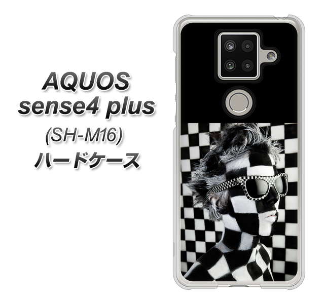 楽天モバイル アクオスセンス4 プラス SH-M16 高画質仕上げ 背面印刷 ハードケース【357 bk&wh】