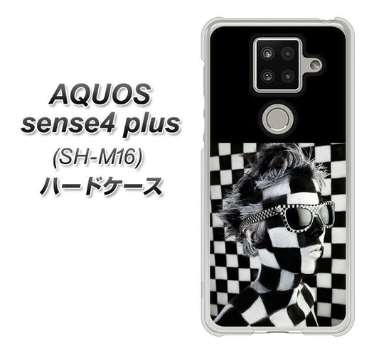 楽天モバイル アクオスセンス4 プラス SH-M16 高画質仕上げ 背面印刷 ハードケース【357 bk&wh】
