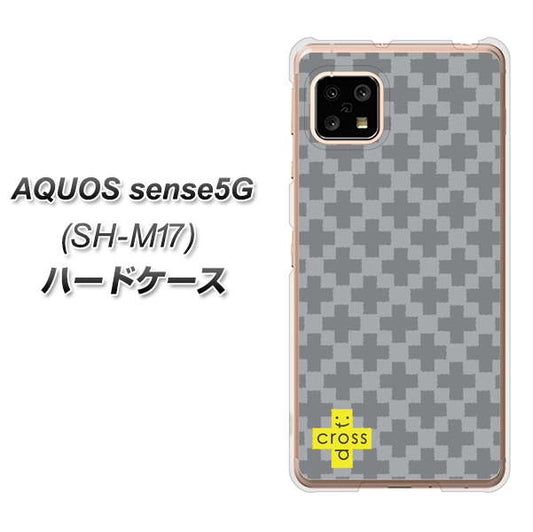 SIMフリー アクオスセンス5G SH-M17 高画質仕上げ 背面印刷 ハードケース【IB900 クロスドット_グレー】