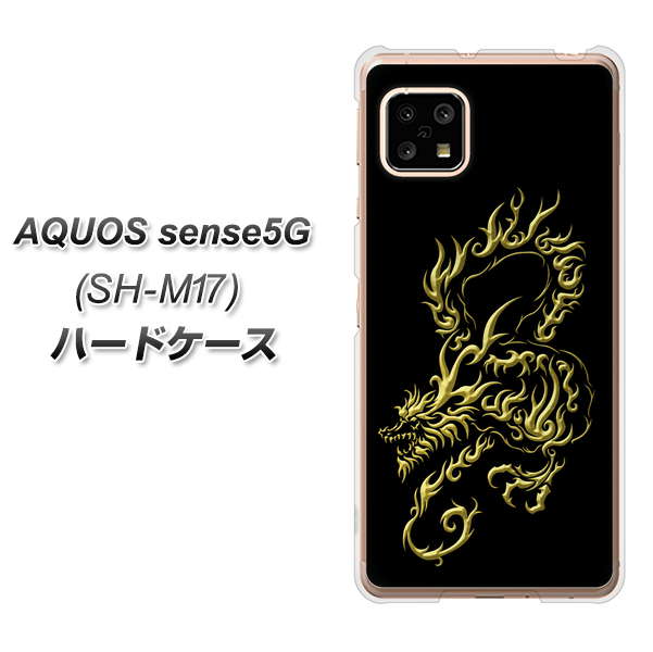 SIMフリー アクオスセンス5G SH-M17 高画質仕上げ 背面印刷 ハードケース【VA831 闇と龍】