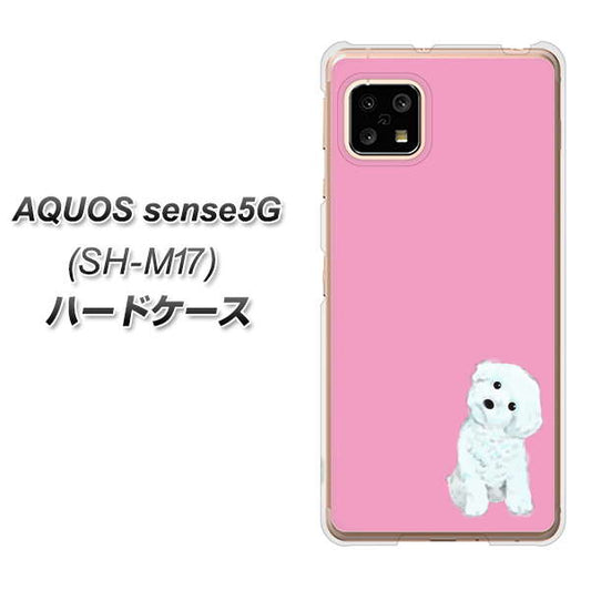 SIMフリー アクオスセンス5G SH-M17 高画質仕上げ 背面印刷 ハードケース【YJ069 トイプードルホワイト(ピンク)】
