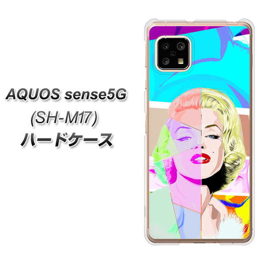 SIMフリー アクオスセンス5G SH-M17 高画質仕上げ 背面印刷 ハードケース【YJ210 マリリンモンローデザイン(C)】