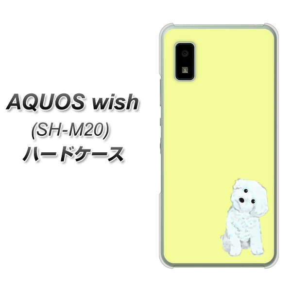 AQUOS wish SH-M20 高画質仕上げ 背面印刷 ハードケース【YJ072 トイプードルホワイト(イエロー)】