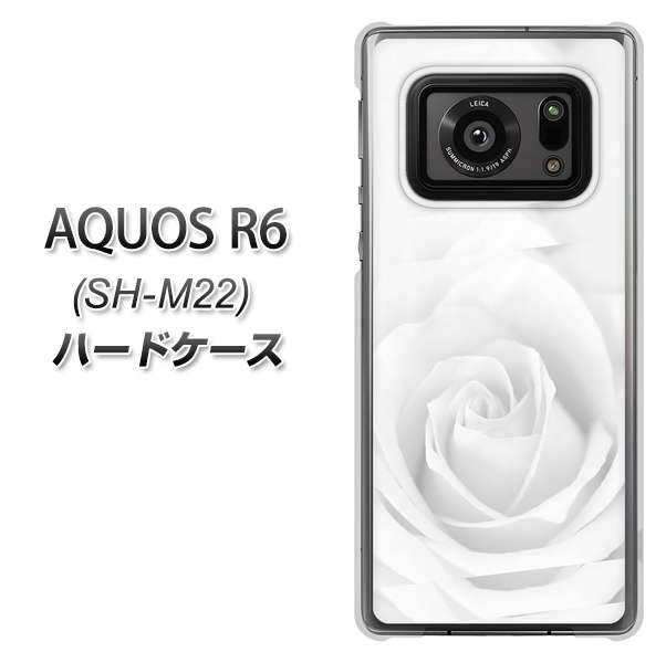SIMフリー アクオスR6 SH-M22 高画質仕上げ 背面印刷 ハードケース【402 ホワイトRose】