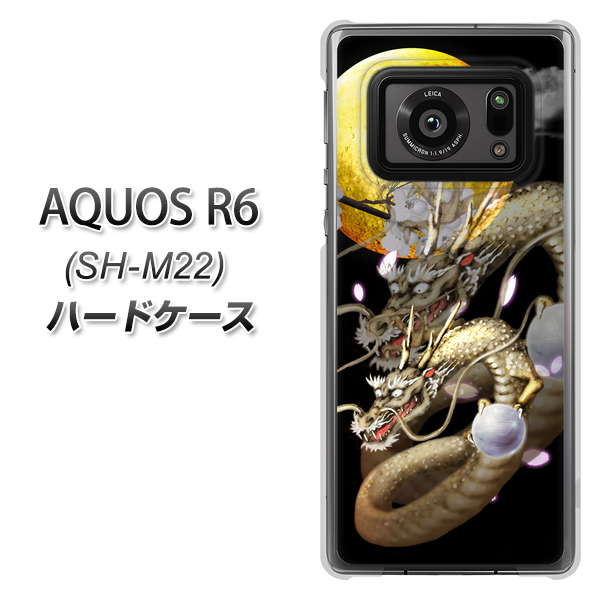 SIMフリー アクオスR6 SH-M22 高画質仕上げ 背面印刷 ハードケース【1003 月と龍】