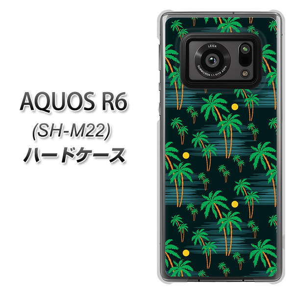 SIMフリー アクオスR6 SH-M22 高画質仕上げ 背面印刷 ハードケース【1315 月夜とヤシ】