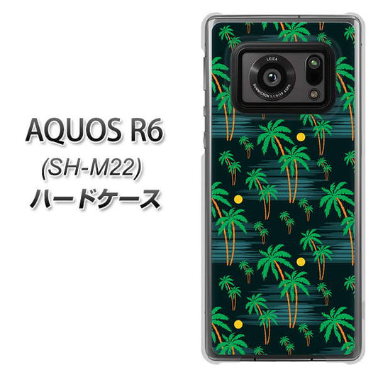 SIMフリー アクオスR6 SH-M22 高画質仕上げ 背面印刷 ハードケース【1315 月夜とヤシ】