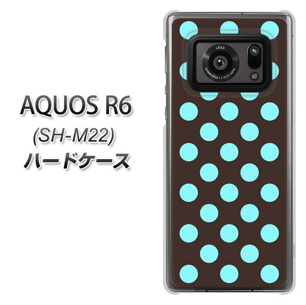 SIMフリー アクオスR6 SH-M22 高画質仕上げ 背面印刷 ハードケース【1352 シンプルビッグ水色茶】