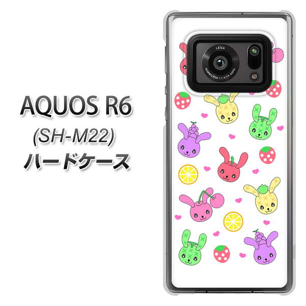 SIMフリー アクオスR6 SH-M22 高画質仕上げ 背面印刷 ハードケース【AG826 フルーツうさぎのブルーラビッツ(白)】