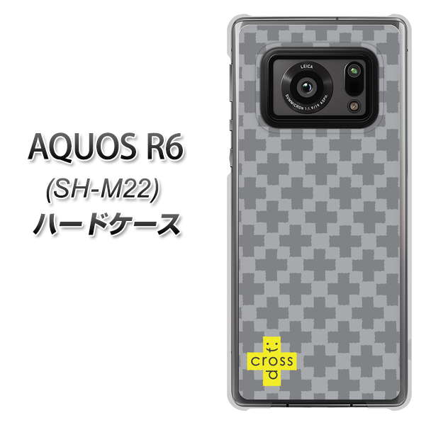 SIMフリー アクオスR6 SH-M22 高画質仕上げ 背面印刷 ハードケース【IB900 クロスドット_グレー】