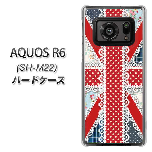 SIMフリー アクオスR6 SH-M22 高画質仕上げ 背面印刷 ハードケース【SC805 ユニオンジャック レース】