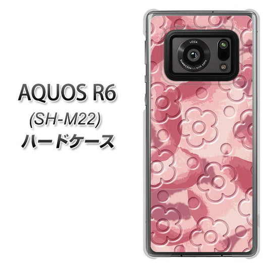 SIMフリー アクオスR6 SH-M22 高画質仕上げ 背面印刷 ハードケース【SC846 フラワーヴェルニ花ピンク(ローズヴェルール)】