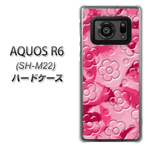 SIMフリー アクオスR6 SH-M22 高画質仕上げ 背面印刷 ハードケース【SC847 フラワーヴェルニ花濃いピンク(ローズアンディアン)】