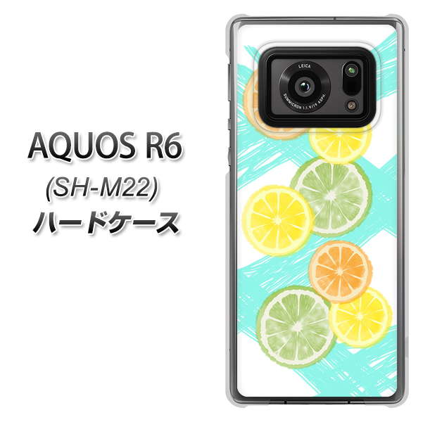 SIMフリー アクオスR6 SH-M22 高画質仕上げ 背面印刷 ハードケース【YJ183 オレンジライム】
