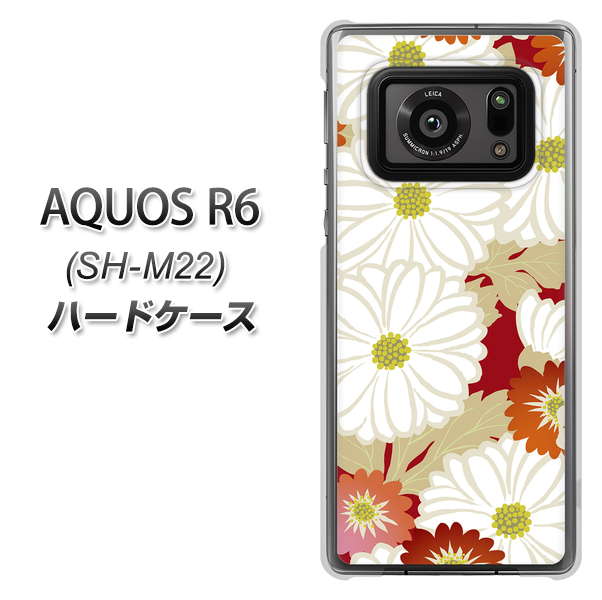 SIMフリー アクオスR6 SH-M22 高画質仕上げ 背面印刷 ハードケース【YJ322 和柄 菊】