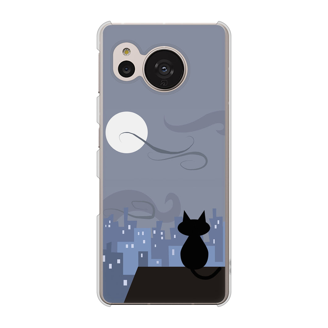 AQUOS sense7 SH-M24 楽天モバイル 高画質仕上げ 背面印刷 ハードケース【012 屋根の上のねこ】