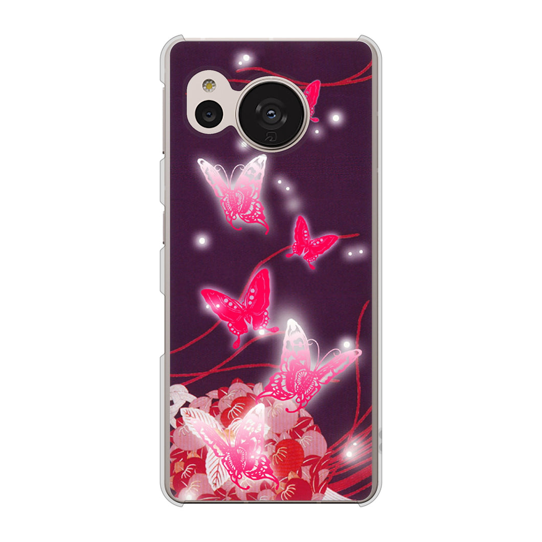 AQUOS sense7 SH-M24 楽天モバイル 高画質仕上げ 背面印刷 ハードケース【251 紅の蝶】