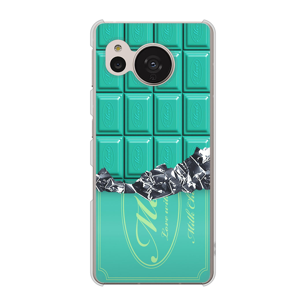 AQUOS sense7 SH-M24 楽天モバイル 高画質仕上げ 背面印刷 ハードケース【554 板チョコ?ミント】