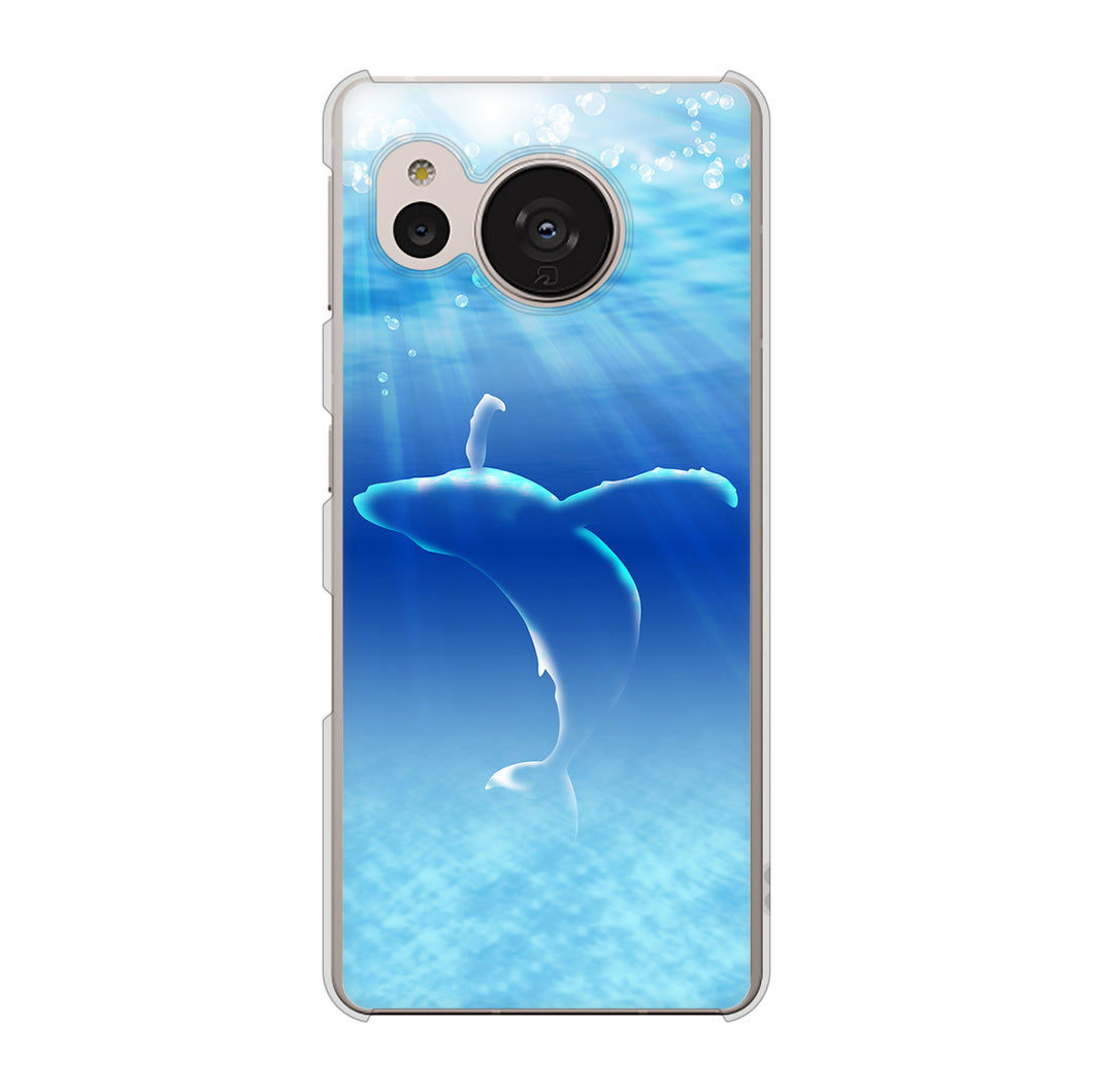 AQUOS sense7 SH-M24 楽天モバイル 高画質仕上げ 背面印刷 ハードケース【1047 海の守り神くじら】