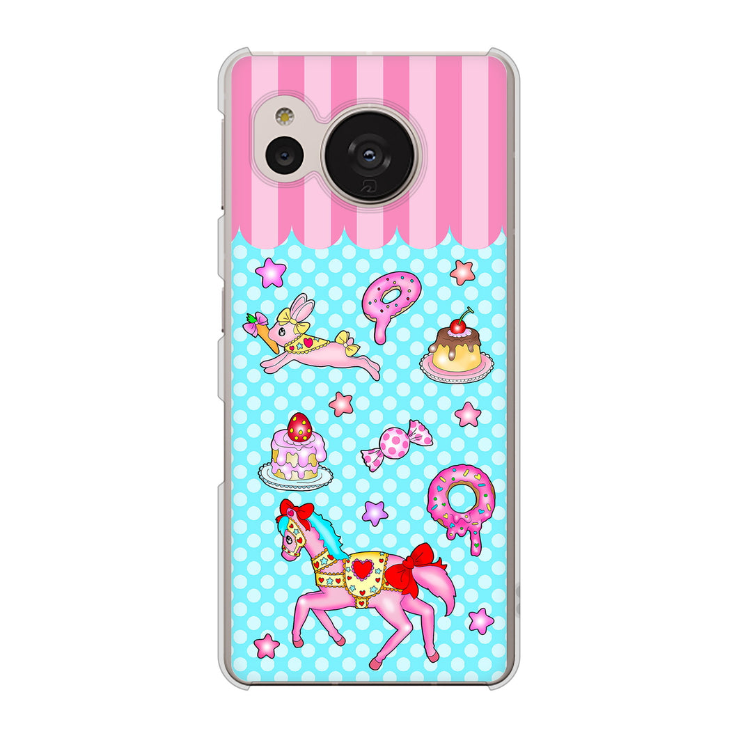 AQUOS sense7 SH-M24 楽天モバイル 高画質仕上げ 背面印刷 ハードケース【AG828 メリーゴーランド(水色)】