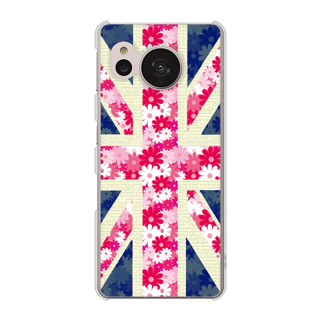 AQUOS sense7 SH-M24 楽天モバイル 高画質仕上げ 背面印刷 ハードケース【EK894 ユニオンジャックフラワー】