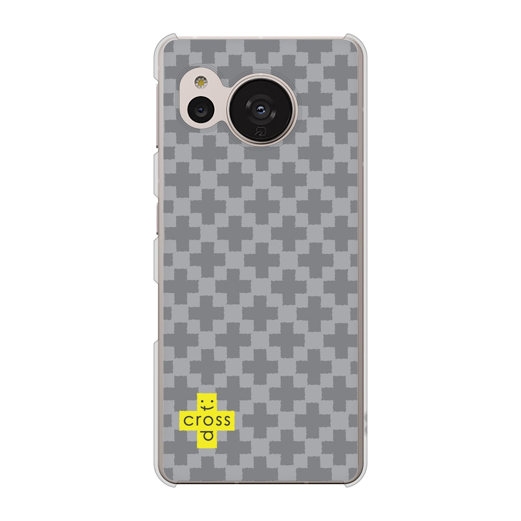 AQUOS sense7 SH-M24 楽天モバイル 高画質仕上げ 背面印刷 ハードケース【IB900 クロスドット_グレー】