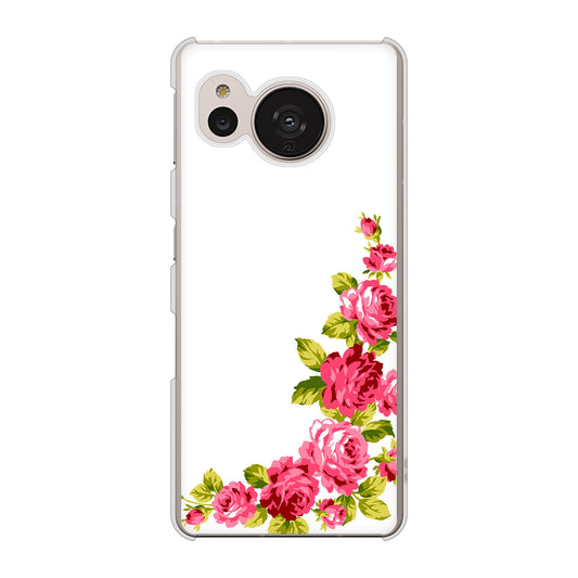 AQUOS sense7 SH-M24 楽天モバイル 高画質仕上げ 背面印刷 ハードケース【VA825 バラのフレーム(白)】